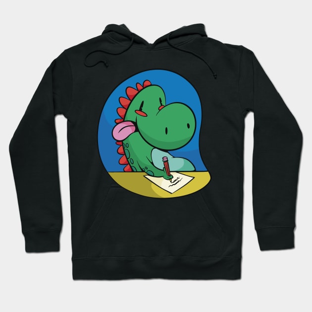 Cute Dinosaur does homework Hoodie by ltspecial